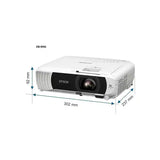Epson Wxga Lamp Projector, Built-In Wifi, 2x Hdmi Ports, 4,000 Lumens, Up To 320 Inches Large Display