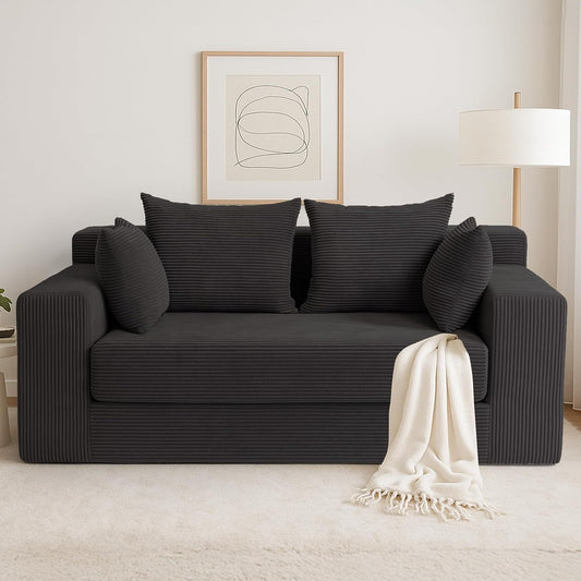 cidludto Convertible Sofa Bed – 3-in-1 Boneless Loveseat & Futon