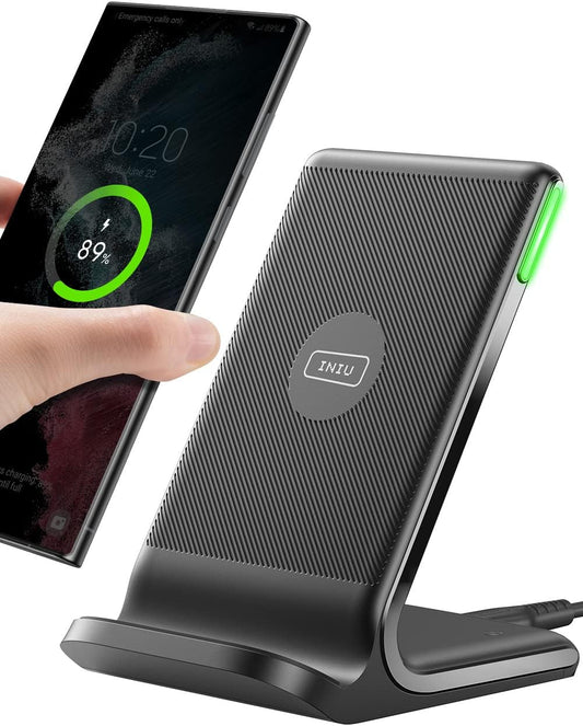 INIU Wireless Charger – 15W Fast Wireless Charging Phone Station with LED