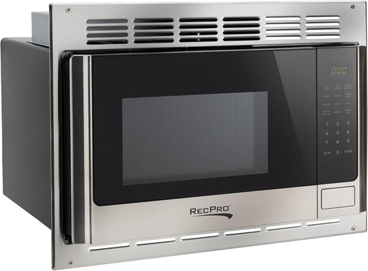 RecPro 1.0 Cu. Ft. RV Microwave with Trim Kit – Stainless Steel