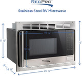RecPro 1.0 Cu. Ft. RV Microwave with Trim Kit – Stainless Steel