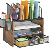 DAOUTIME 4-Tier Mesh Desk Organizer