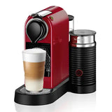 Nespresso CitiZ Automatic Espresso Machine with Aeroccino Milk Frother - Cherry Red
