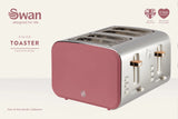 Swan Nordic 4 Slice Toaster - Fuchsia Rose