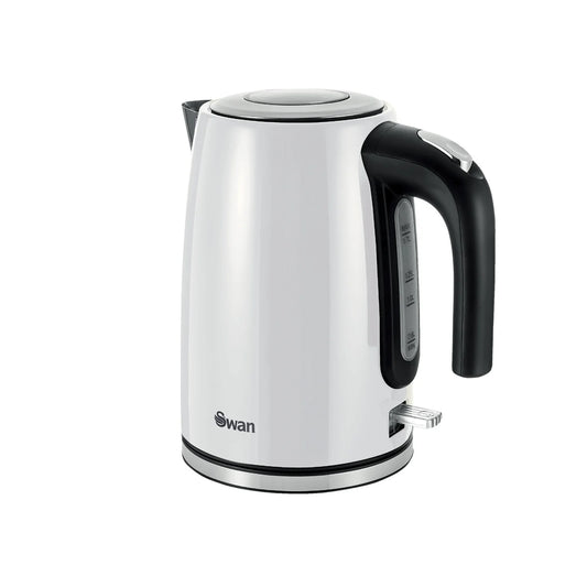 Swan Townhouse Stainless Steel Pearl White 1,7 Litre Jug Kettle