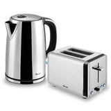 Classic Polished Stainless Steel Cordless Kettle & 2 Slice Toaster