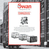 Swan Townhouse Stainless Steel Black 4 Slice Toaster