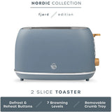 Fjord Grey 2 Slice Toaster