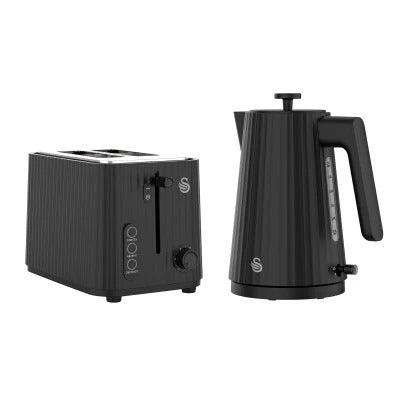 Swan Wave 1,7 Litre Cordless Kettle and 2 Slice Toaster Breakfast Pack Black