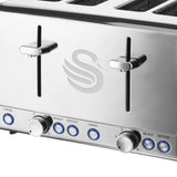Classic 4 Slice Polished Stainless Steel Toaster