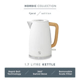 Fjord White Fast Boil 1,7 Litre Cordless Kettle