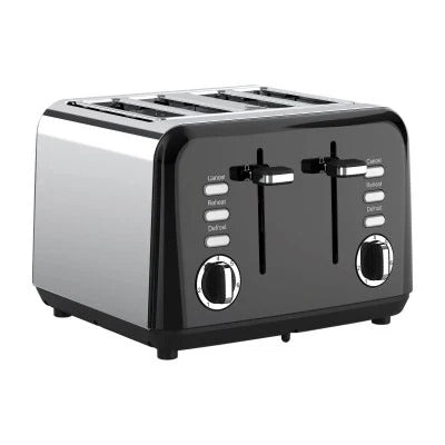 Swan Townhouse Stainless Steel Black 4 Slice Toaster