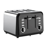 Swan Townhouse Stainless Steel Black 4 Slice Toaster