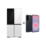 Samsung Bespoke 704L French Door Refrigerator With Customisable Design & Seethru Door - White + Free Gift