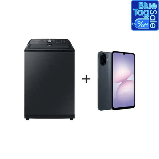 Samsung 27kg Top Loader Washing Machine With BubbleStorm™ - Black + Free Gift