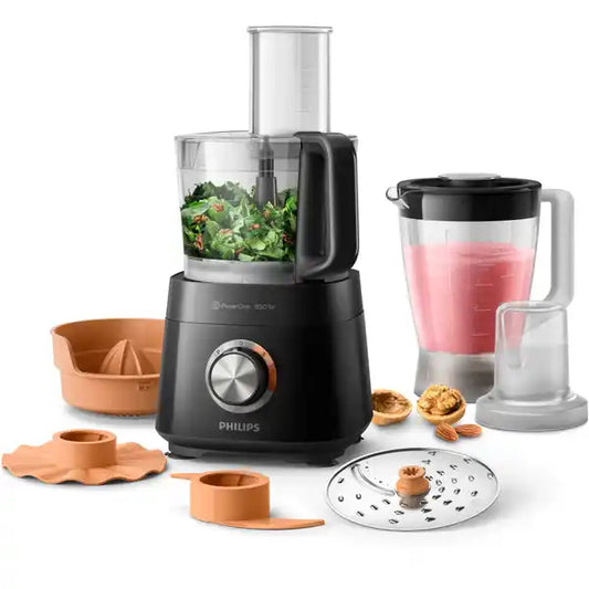 Philips 850W Viva Collection Compact Food Processor - Black
