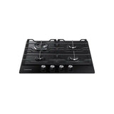 Samsung 60cm 4 Burner Gas Hob With Cast Iron Grates, Black Tempered Glass