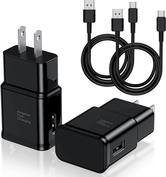 Type-C Fast Charger – 2-Pack USB-C Android Phone Chargers with 6ft Cables