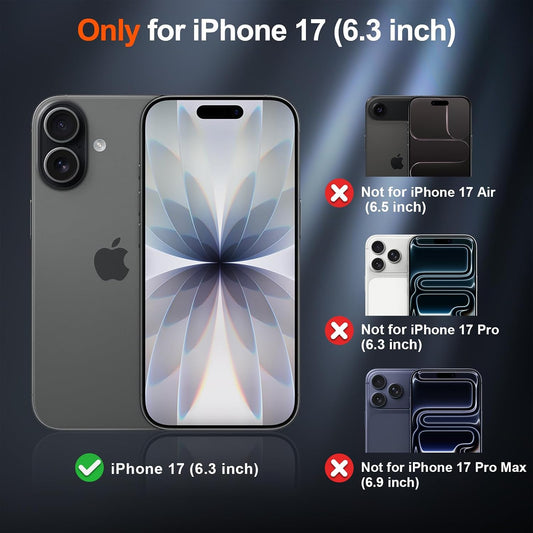 SUPFINE Magnetic Case for iPhone 17 – Black with Screen Protector