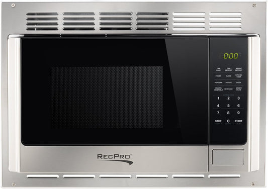 RecPro 1.0 Cu. Ft. RV Microwave with Trim Kit – Stainless Steel