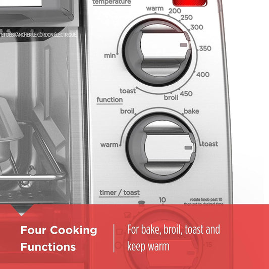 BLACK+DECKER 4-Slice Toaster Oven with Natural Convection – TO1760SS