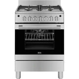 AEG 60cm Multifunction Gas Oven With 4 Burner Gas Hob - Stainless Steel