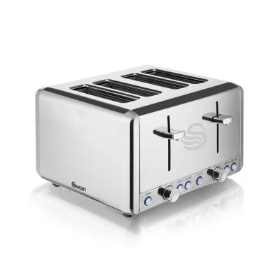Classic 4 Slice Polished Stainless Steel Toaster