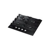 Samsung 60cm 4 Burner Gas Hob With Cast Iron Grates, Black Tempered Glass