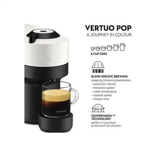 Nespresso Vertuo Pop Coffee Machine - Coconut White
