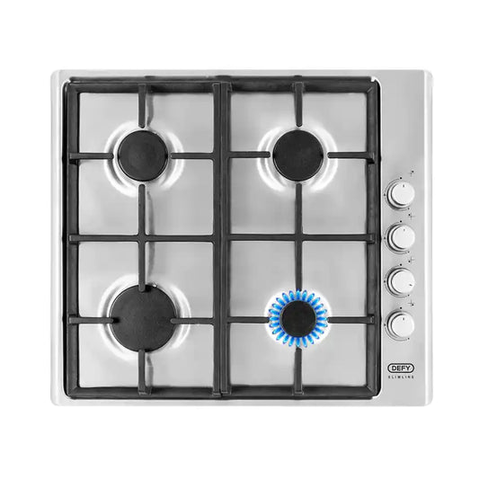 Defy 4 Slimline Gas Hob Side Control - Stainless Steel
