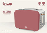 Swan Nordic Fuchsia Rose 2 Slice Toaster