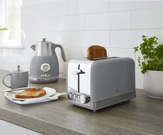 Retro Grey 2 Slice Toaster