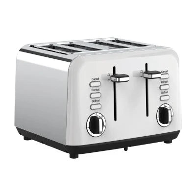 Swan Townhouse Stainless Steel Pearl White 4 Slice Toaster