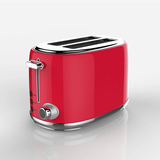 2 Slice Stainless Steel Red Toaster