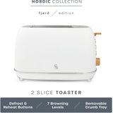 Fjord White 2 Slice Toaster