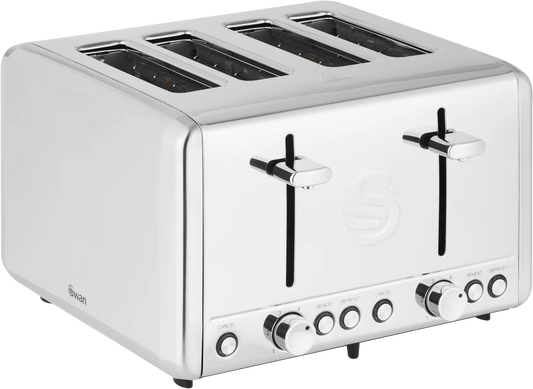 Classic 4 Slice Polished Stainless Steel Toaster