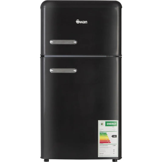 Swan Retro Black Double Door Fridge and Freezer Combo